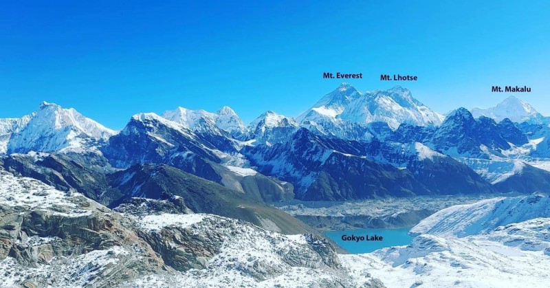 La vue sur l'Everest de Gokyo-ri 